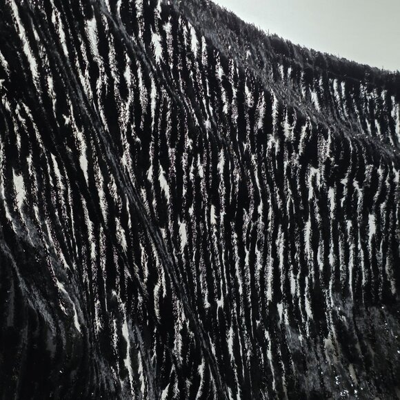 VTG Diane Freis Burnout Velvet Cardigan 1X Black Metallic Lined LS Lagenlook - Picture 11 of 16